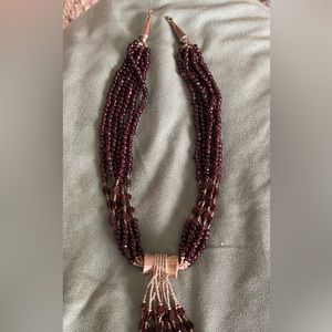 Fabulous garnet beaded necklace.